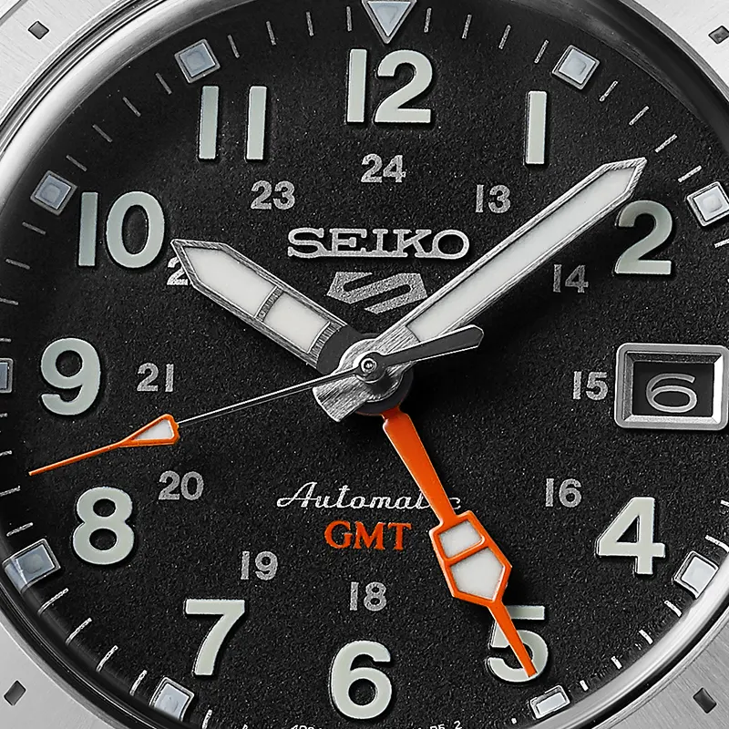 Seiko 5 Sports Field GMT Black Dial Men's Watch | SSK023K1